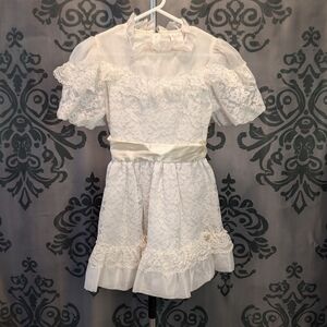 🖤 Vintage 70's "Little Princess" Kids Formal White Dress